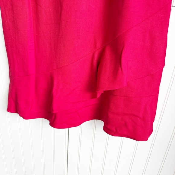 Brooks Brothers Red Fleece Size 14 Wool Blend Red Ruffle hem A Line Dress NEW! - Picture 3 of 6